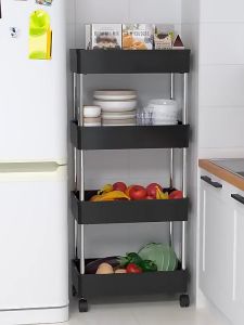 Rak Troli 4 Susun / Rak Dapur Multifungsi Rak Kamar Mandi Susun Rak Serbaguna 4 Susun
