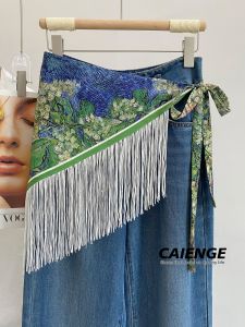 CAIENGE | Vintage Tassel Triangular Scarf Style Waist Accessory