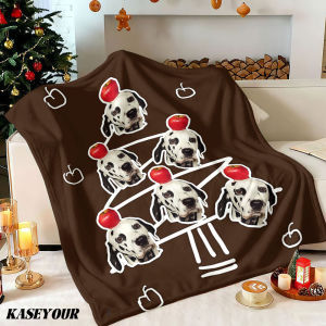 Beast Kingdom | Dalmatian Christmas Tree Winter Summer Flannel Blanket Throw Fleece Soft Fuzzy Plush Cozy Fleece Blankets for Sofa Ideal Gifts