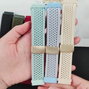 Magnetic Buckle Nylon 20mm22mm for Samsung Galaxy Watch 7 6 5 4 44mm40mm Band for Huawei Watch GT 5/4/3 Pro Universal Strap Blue