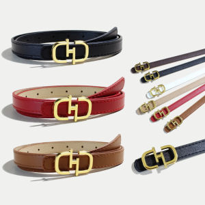 Belt for Women Leather Thin Waistband Female Dress Coat Decorate Ladies Jeans Pants Accessories Clothes Original 2025 INS Fashion Korean Style Black Metal Buckle tali pinggang perempuan