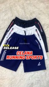 Paket 3pcs Celana Pendek Running Scuba Pria Wanita Sport Saku Zipper Gym Fitnes Bahan Tebal Melar Nyaman
