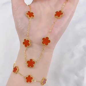 Gelang Rumput Lima Daun Dua Sisi Gelang Sederhana Kelas Atas Gelang Wanita yang Dapat Disesuaikan🔥Lovelylife