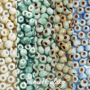 6mm Ceramic Beads Multi-Color Flower Glaze Ice Crack Beads Handmade DIY Bracelet Necklace Earrings Beaded Jewelry Accessories Material