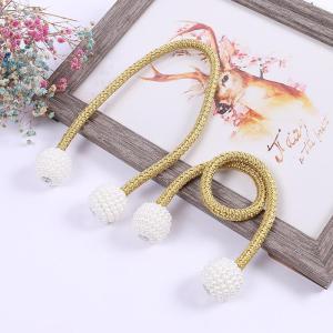 MONLEYTA | German Pair Magnetic Attraction Curtain Tie Pearl Decorative Storage Rope Bed Curtain No Drilling Required Simple Modern Style