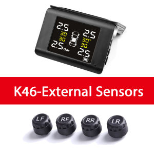 TPMS Large Screen Wireless Solar Tire Pressure Monitor Optional Built-in External Sensor Car Tire Pressure Monitoring