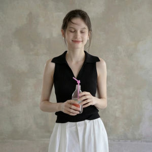 DUOFEIYAN | Vintage French Style Red V-Neck Knit Vest
