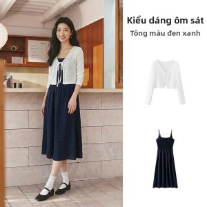 Semir | Bộ Đồ Hai Mảnh Gồm Đầm Ngắn Dây Kéo Hoa Tiết Chấm Bi và Áo Khoác