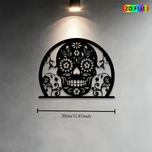 CIFbuy | CIFBUY Metal Wall Art Candy Skull Iron Hanging Decor 2D Sculpture Gothic For Home Indoor Outdoor Fence Rustic Accent