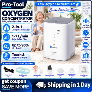 ⭐Local Warehouse+COD⭐ 1-7L/Min Adjustable Oxygen Concentrator 2-in-1 Oxygen Machine with Atomization Household Portable Respiratory Oxygen Generator for Elderly & Pregnant Women