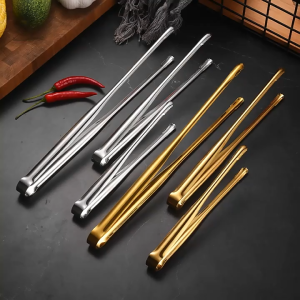 Stainless Steel Food Tongs Silicone Kitchen Tongs BBQ Grill Salad Bread Steak Cooking Clip Pengepit Makanan 食物夾