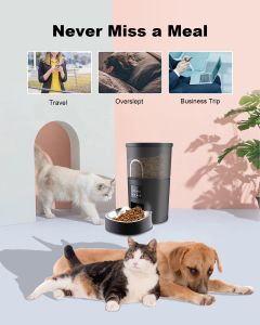 Teeker Pet 4L Voice Automatic Feeding with WiFi Pet Intelligent Dry Food Dispenser Timed Voice Suitable for Cats Rabbits and Small Dogs