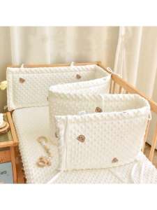 กันชนเตียงเด็กอ่อนสำหรับทารกแรกเกิด แบบหนา ลายดาว ป้องกันเตียงนอนเด็ก ทำจากผ้าฝ้าย สำหรับเด็กชายและเด็กหญิง 1 ชิ้น