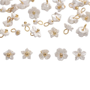 5pcs Mini Bauhinia Mặt dây chuyền hoa nhựa mận hoa anh đào hạt charm hạt cho Hoa Tai Vòng Cổ Vòng tay tự làm đồ thủ công làm trang sức