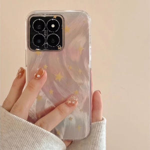 Creative Silicone Phone Case for Xiaomi 14 Ultra 15 Civi4 pro 13 Supreme 12S pro Anti-Fall Full Cover with Star Gradient Design