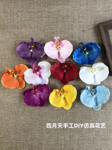 กิ๊บติดผมลายดอกไม้ปีกผีเสื้อผ้าไหมคุณภาพสูง ดอกไม้สำหรับการแสดงบนเวที กิ๊บติดผมหน้าม้า กิ๊บติดผมข้าง ดีไซน์เรียบง่าย สไตล์เกาหลี