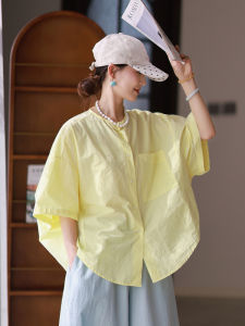 Muede Original Womens Loose Fit Cotton Shirt Spring 2025 Seasonal New round Neck Multi-Color Long Sleeve Commute Style
