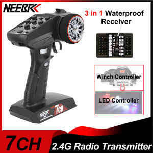NEEBRC 2.4GHZ 7CH Transmitter Radio System Transmitter Remote Control/Led Light Controller System Receiver For RC Car Boat