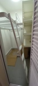 Loft bed customize for helper room singapore /bomb shelter change to helper room/store room loft bed customize