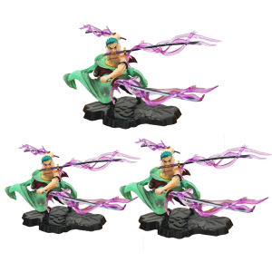 Bandai | 11cm One Piece Anime Character Luffys companions:Roronoa Zoro Three-blade Sa-maximum Action Figure PVC Model Toys Xmas Gifts