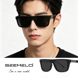 SEEMELO Men’s Retro Sunglasses Polarized Sunglasses Fashion Square Sunglasses Driving Sunglasses UV400 Elastic Paint Design Clean Vision Sunglasses Cycling Riding Running Glasses