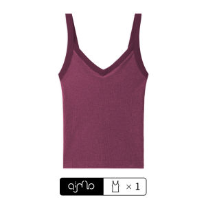 Aimo | Aimo Womens Thickened Wool Blend Tank Top Inner Wear Base Layer Color Block Warm Underwear Autumn Winter Seasonal Fashion
