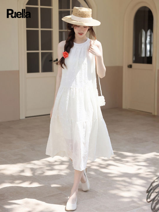 puella | Beach Vacation Style Fairy Dress French Retro Aesthetic Mid-Length  Dress | Lazada PH