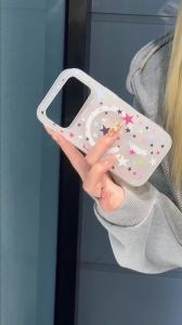 Colorful Hearts Translucent Phone Case For iPhone 14 13 17 Pro 15 16 11 12 Pro Max Matte For Magsafe Wireless Charge Soft Cover