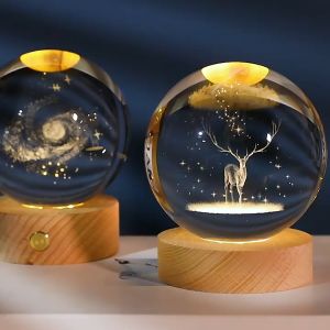 Lampu buat kamar tidur Lampu Hias LED lampu LAMPU MALAM BULAN BOLA KRISTAL Bulat Kristal Mini Kamar