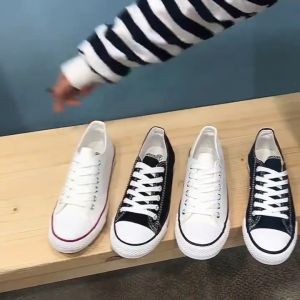 รองเท้าผ้าใบ รองเท้าผ้าใบผู้หญิง วินเทจ เท้าผ้าใบผญสี ขาว นักเรียนผญ บผญน่ารัก เกาหลีรุ่นนักเเท้า ไซส์ 35-44