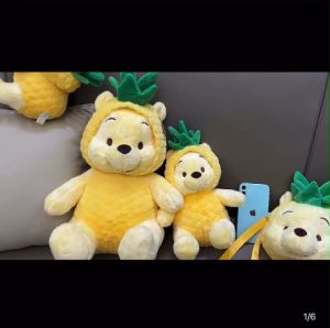 Gấu bông Pooh mặc áo dứa mềm mại cao cấp size 30cm 50cm làm quà tặng cho bé yêu