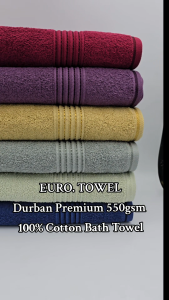 EURO TOWEL - Durban Bath Towel Cotton Fluffy Thick Soft Fine Cotton Water Absorbent 500gms