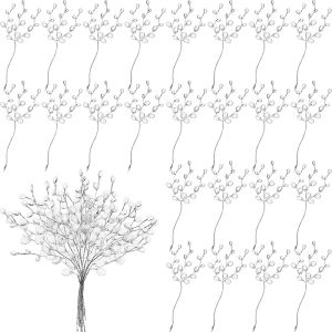 20Pcs Artificial Handmade Acrylic Clear Crystal Beads Bridal Hairbands Tiaras Wedding Hair Accessoies DIY Crafts Home Decoration