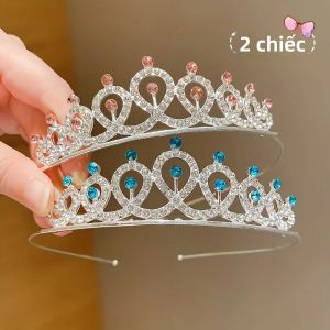 Sweet Crown Party Catwalk 1/2 Chiếc Tiara Phong Cách Preppy Cho Bé Gái 7-13Y Mũ Hợp Kim Hình Học Cho Các Bữa Tiệc Trẻ Em
