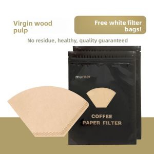 Hand-Poured Coffee Filter Paper Cone Shape V60 Drip Filter Paper American Coffee Machine Fan Shape Home Use Filter Paper