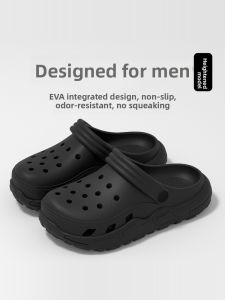 Mens Holes Shoes Anti-Odor Anti-Slip 2025 New Summer Outdoor Wear Resistant Fishing Water Crossing Driving Thick Bottom Heightening Model