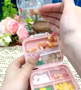 7 Day Pill Box Weekly Medicine Organizer Sealed Waterproof Vitamin Case Pink MY Ready Stock