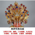 Chinese Style Deity Hat Diamond Encrusted Wang Mu Xuan Nu Tai Mountain Grandma Matsu Lady Goddess Statue Headwear Decorative Piece. 