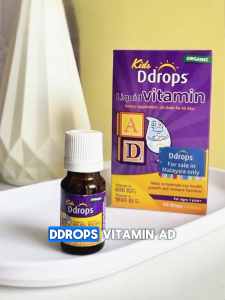 Ddrops Kids Liquid Vitamin AD Supplement – 600 IU Vitamin D3 + 1800 IU Vitamin A (60 Drops/1.7 ml)