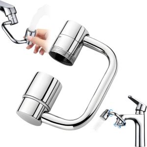 New U Shaped 1080° Swivel Alloy Kitchen Faucet Extender Universal Splashproof Dual Mode Bathroom Sink Accessories with Adapter