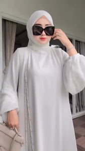 Gamis ceruty abaya mix payet(TANPA KERUDUNG) dress bahan ceruty gamis terbaru 2026 elegant