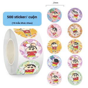 Bandai | Bộ 500 Hoạt Hình Anime Crayon Shin-chan Graffiti Đề Can Cho Laptop Hành Lý Ván Trượt Xe Đạp Xe Điện Thoại Miếng Dán Cuộn 2.5Cm X 500Cm