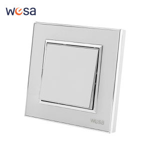 สีขาว 250V 16A AC แผงอะคริลิคสารหน่วงไฟคลาสสิกเปิด/ปิด Wall Rocker Switch 1 Gang 1 Way EU มาตรฐานปุ่มสวิทช์ไฟ