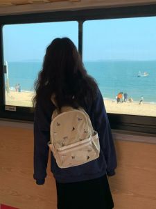 กระเป๋าเป้สะพายหลังผ้าไนลอนลายแมวปักลายหรูหรา ความจุขนาดใหญ่ กระเป๋าเป้สะพายหลังสำหรับนักเรียนมัธยมปลายและนักศึกษาวิทยาลัย กระเป๋าใส่หนังสือสำหรับใช้ในห้องเรียน