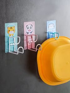 Stainless Steel Wash Basin Rack Saving Space Wall-Mounted Bathroom Basin Hooks Storage Racks