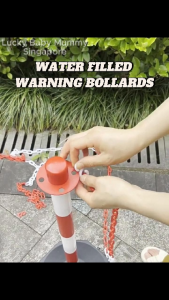 Water Filled Traffic Safety Bollard | Fillable Base (Water/Sand) | Portable Chain【Fireheart Warrior】