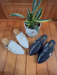 Sục nữ da bò mũi nhọn gót vuông 3cm màu đen Trường Hải SN130Đ CÓ SIZE LỚN