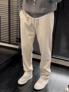 Autumn Winter New Style Nectarine Casual Pants Mens Pure Color Slimming Versatile Fashion Sports Pants Simple Straight Leg Trousers