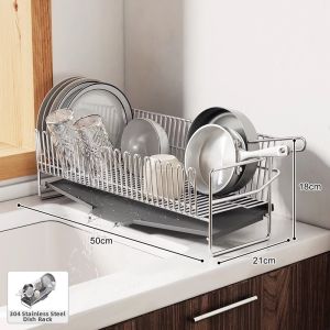 HANYUXUAN | 304 Stainless Steel Double Layer Dish Drying Rack