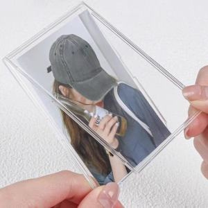 5/10Pcs Acrylic Card Holder Snap Type Gaming Sports Trading Card Display Case Kpop Idol Photo Protective Sleeves Not Magnetic